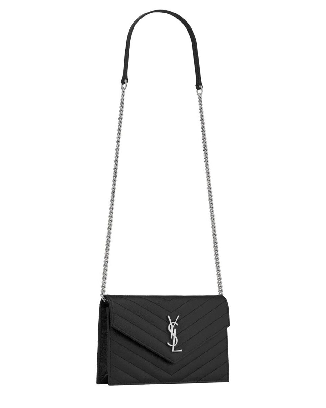 Saint Laurent White Portafoglio Con Catena "Envelope Cassandre"
