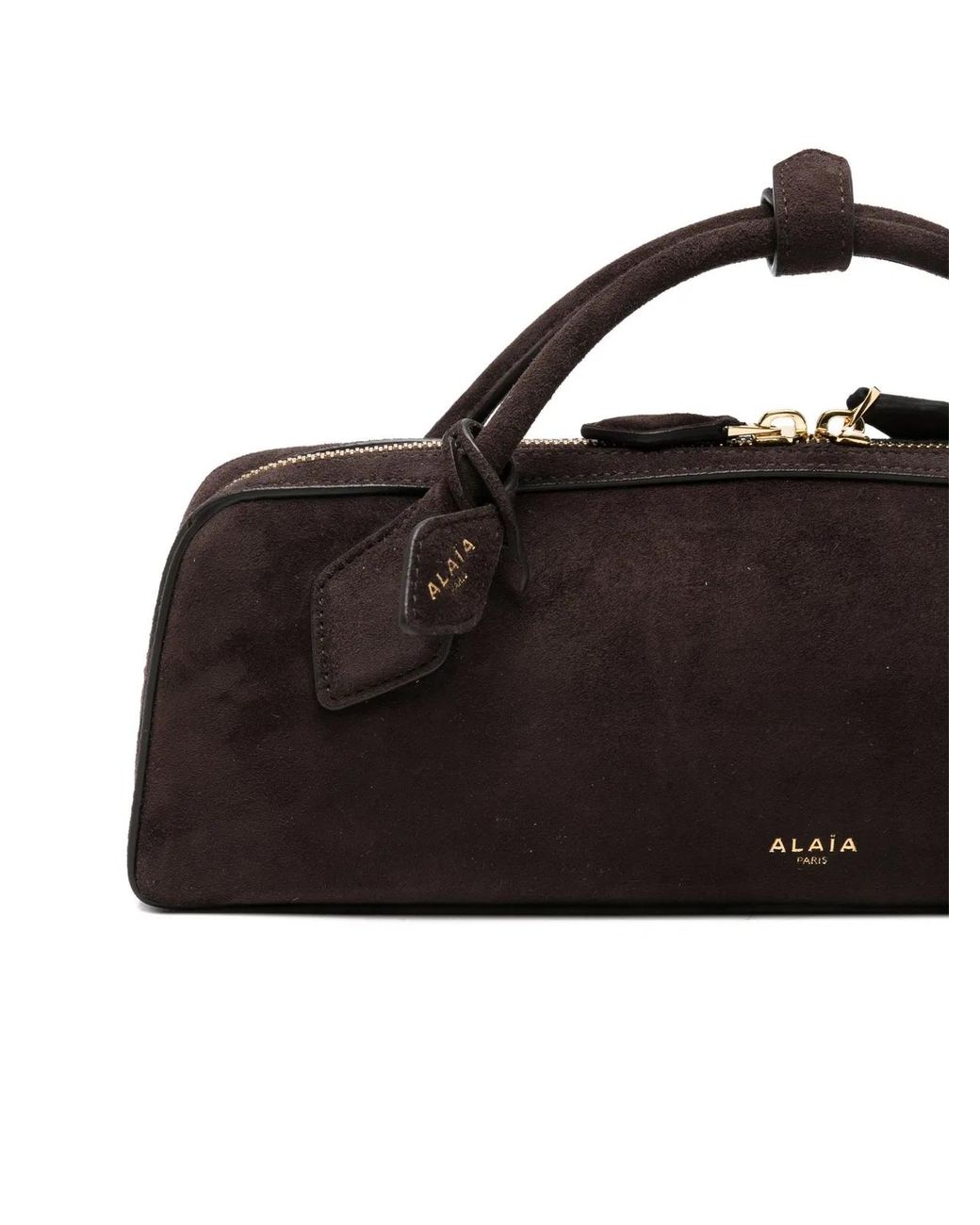 Alaïa Brown Alaia Le Teckel Suede Top-Handle Tote Bag