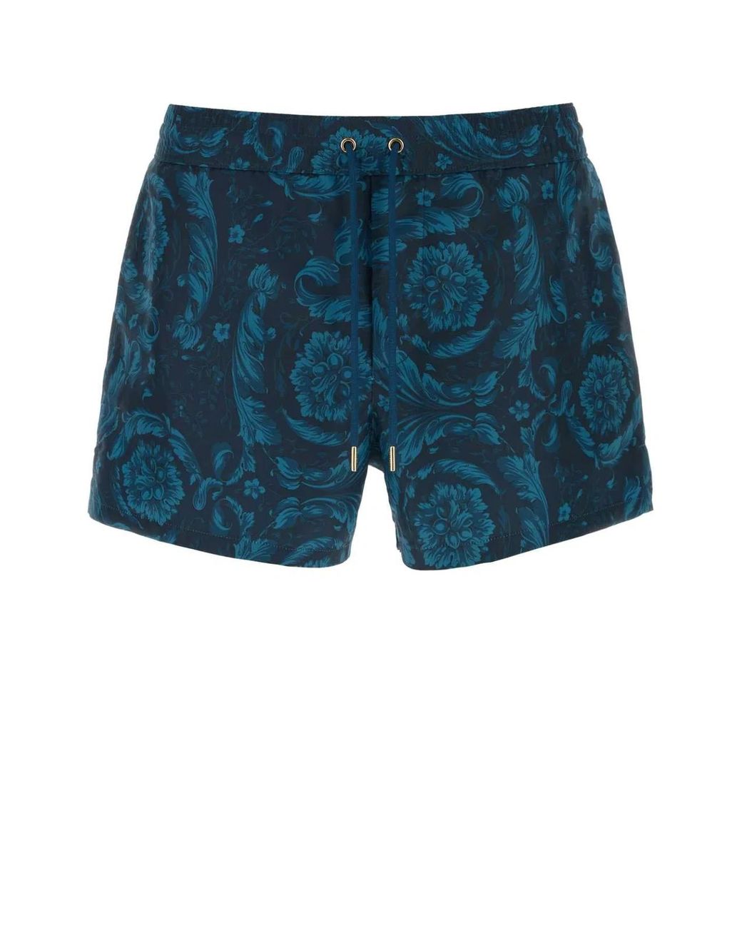 Versace Blue Printed Polyester Swimming Shorts for men