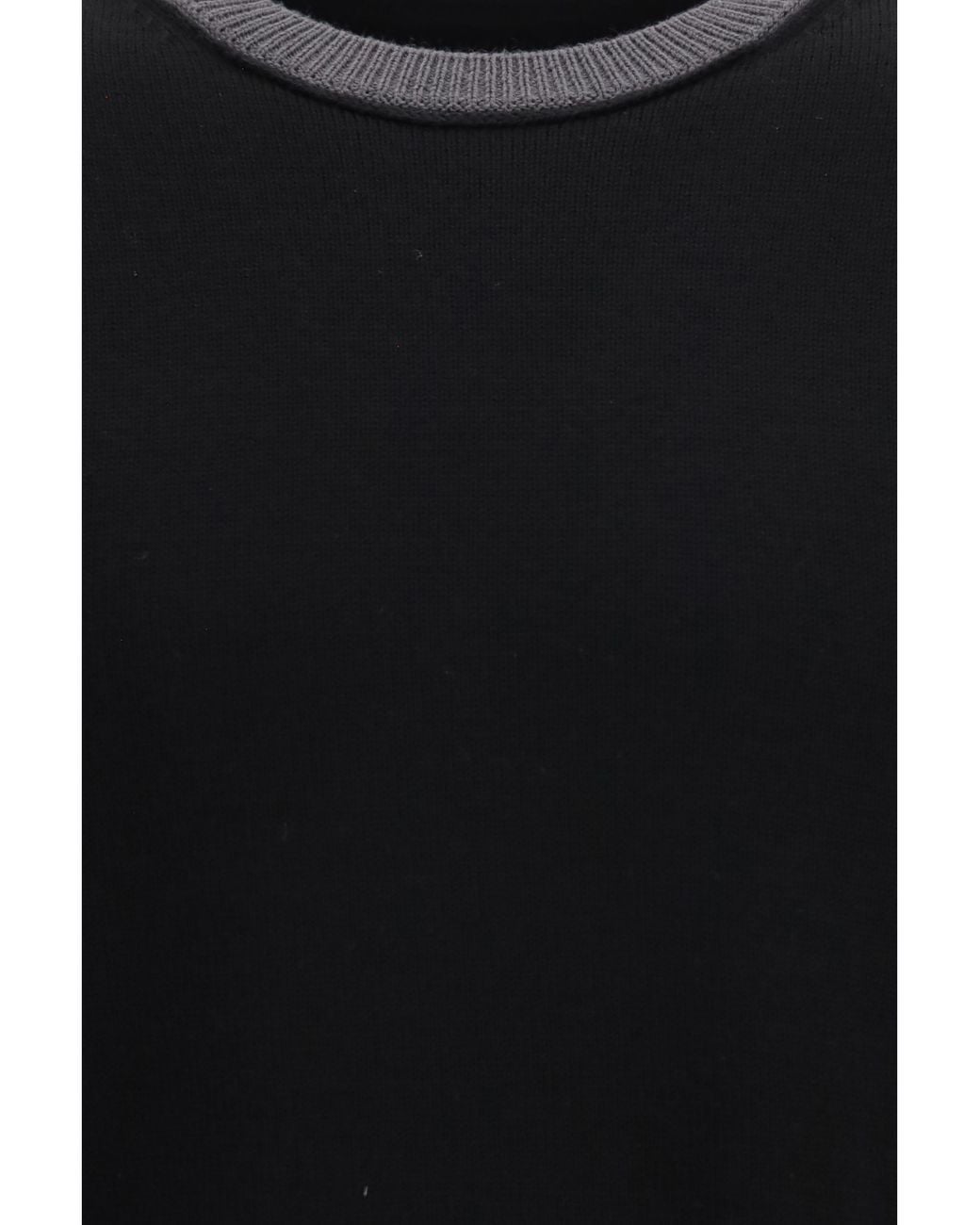 MM6 by Maison Margiela Black Wool Crew-Neck Sweater for men