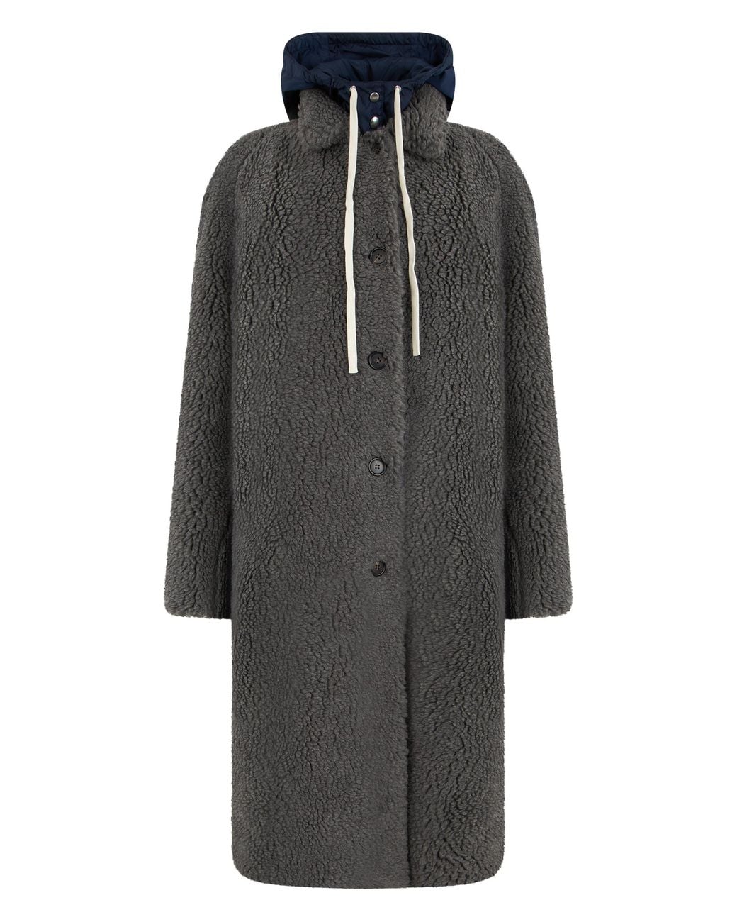 Miu Miu Black Long Fleece Coat