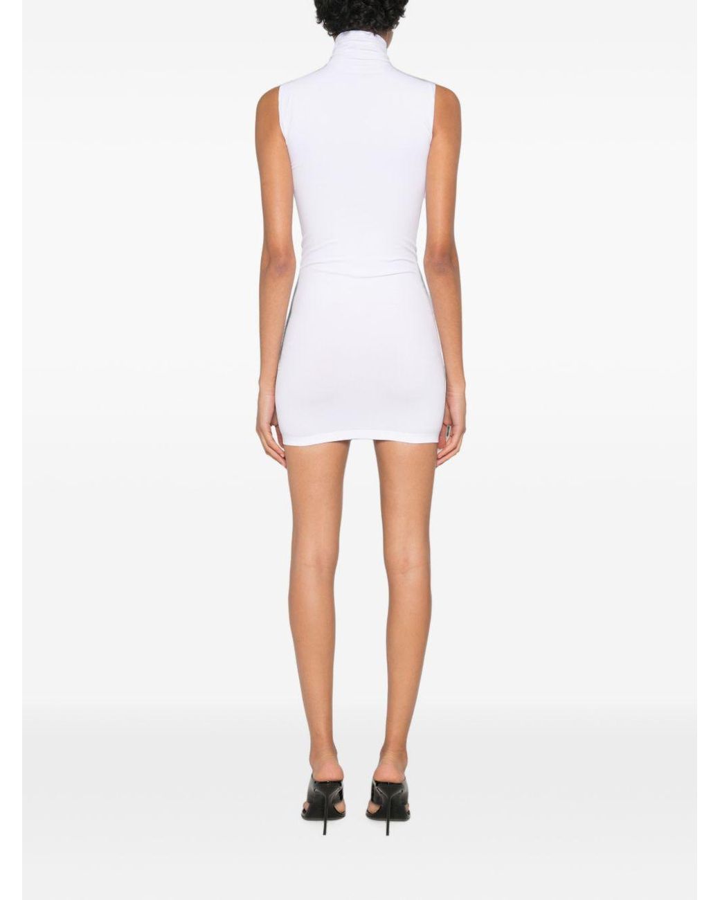 Gucci White Nylon Jersey Mini Dress