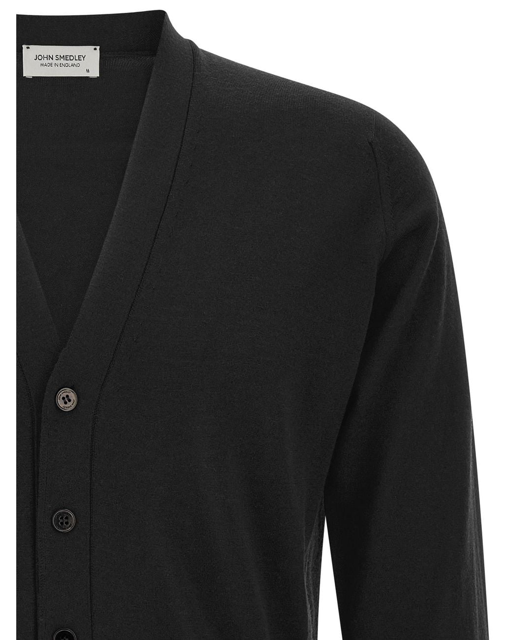 John Smedley Black 'Bradrick' Cardigan for men