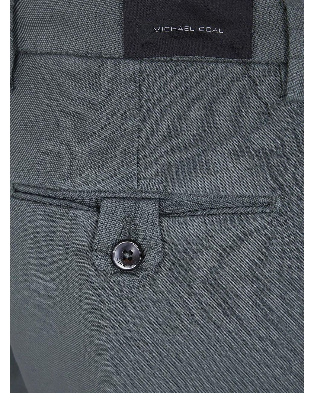 Michael Coal Gray Cotton & Linen Bermuda Trousers for men