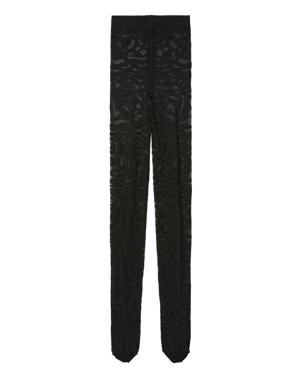 Emilio Pucci Black Jacquard Tights With A Labyrinth Print