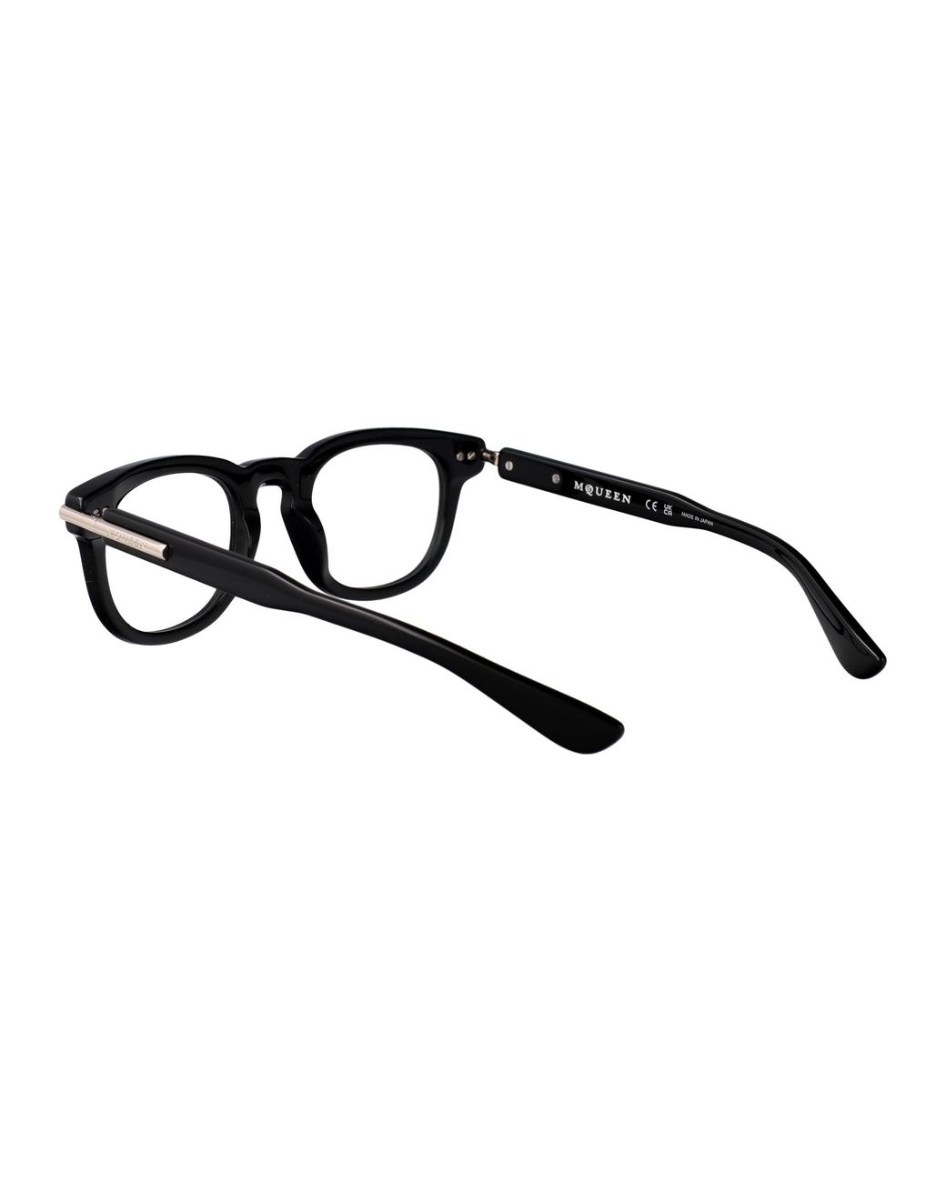 McQueen Black Transparent Recycled Acetate Glasses for men
