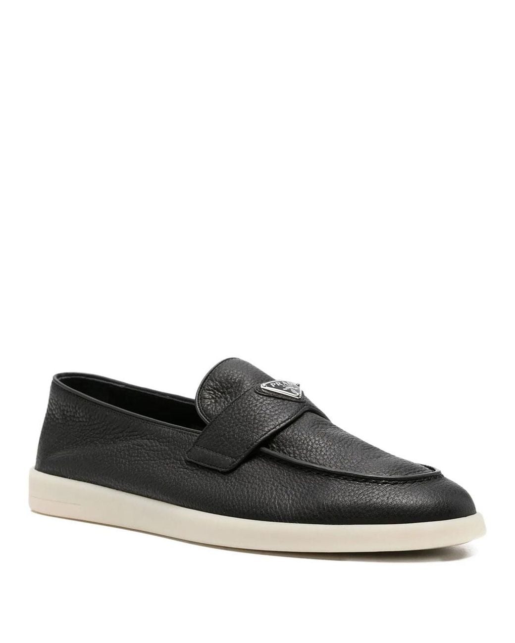 Prada Black Leather Loafers for men