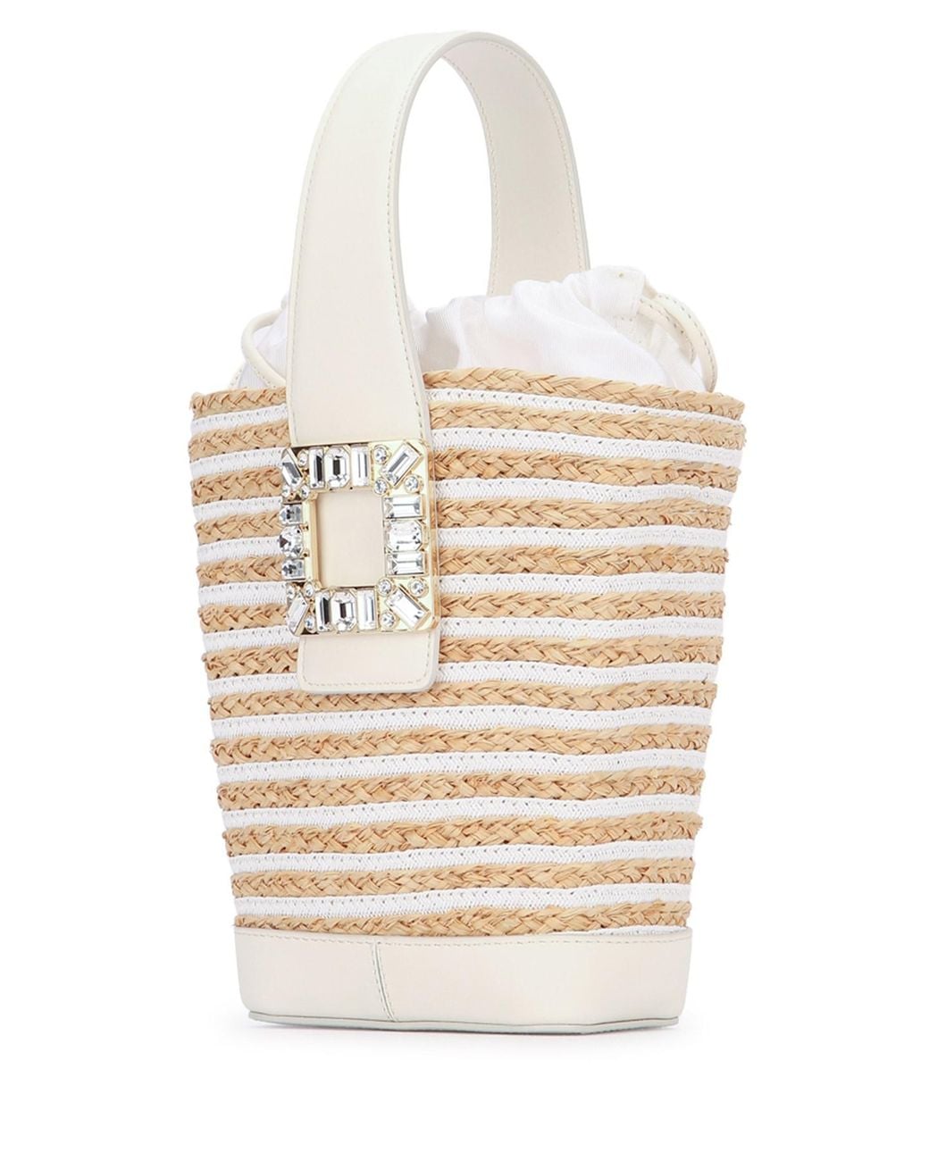 Roger Vivier Natural Viv' Skate Top Handle Basket Straw