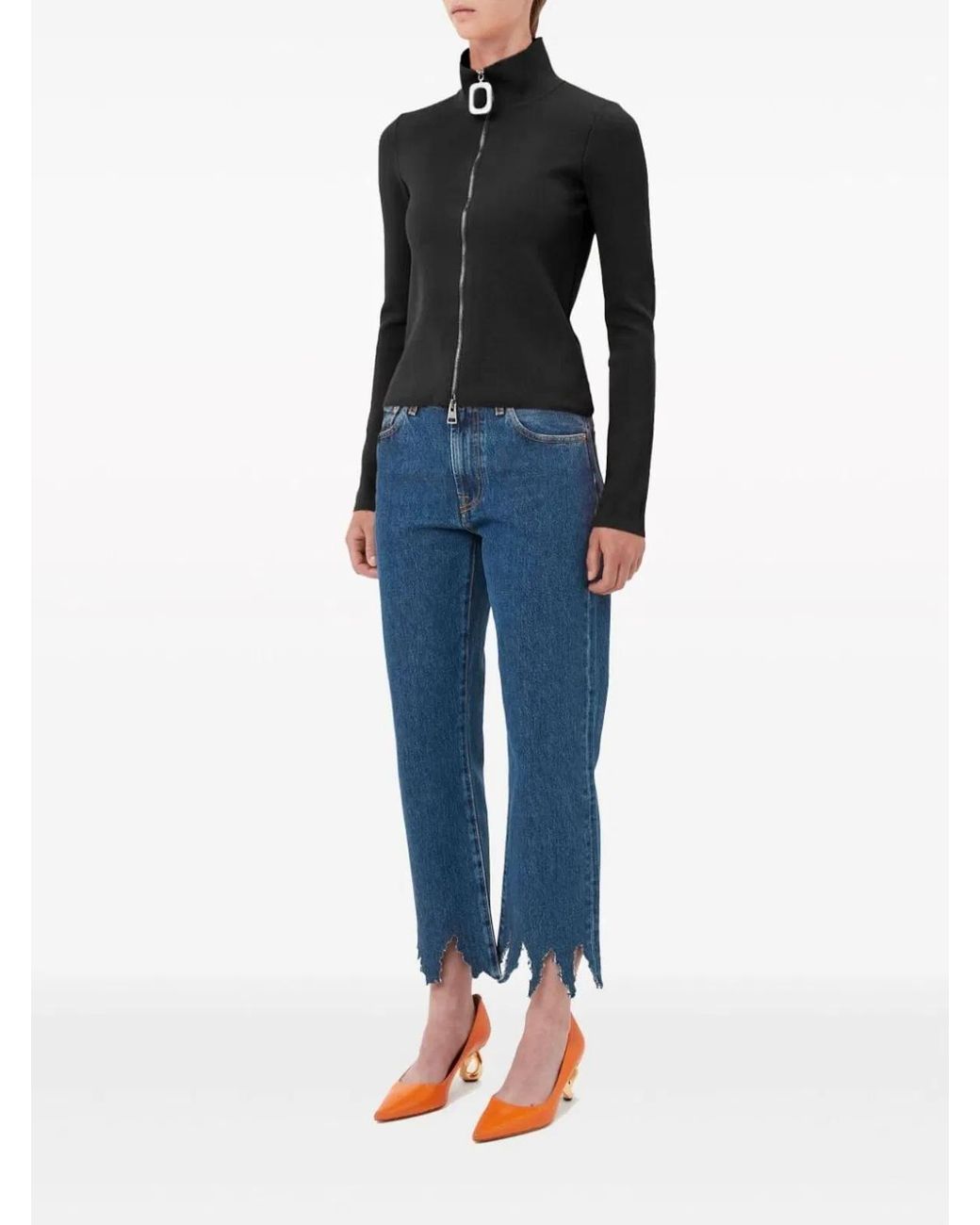 J.W. Anderson Black Fitted Zip Up Cardigan Longe Sleeve