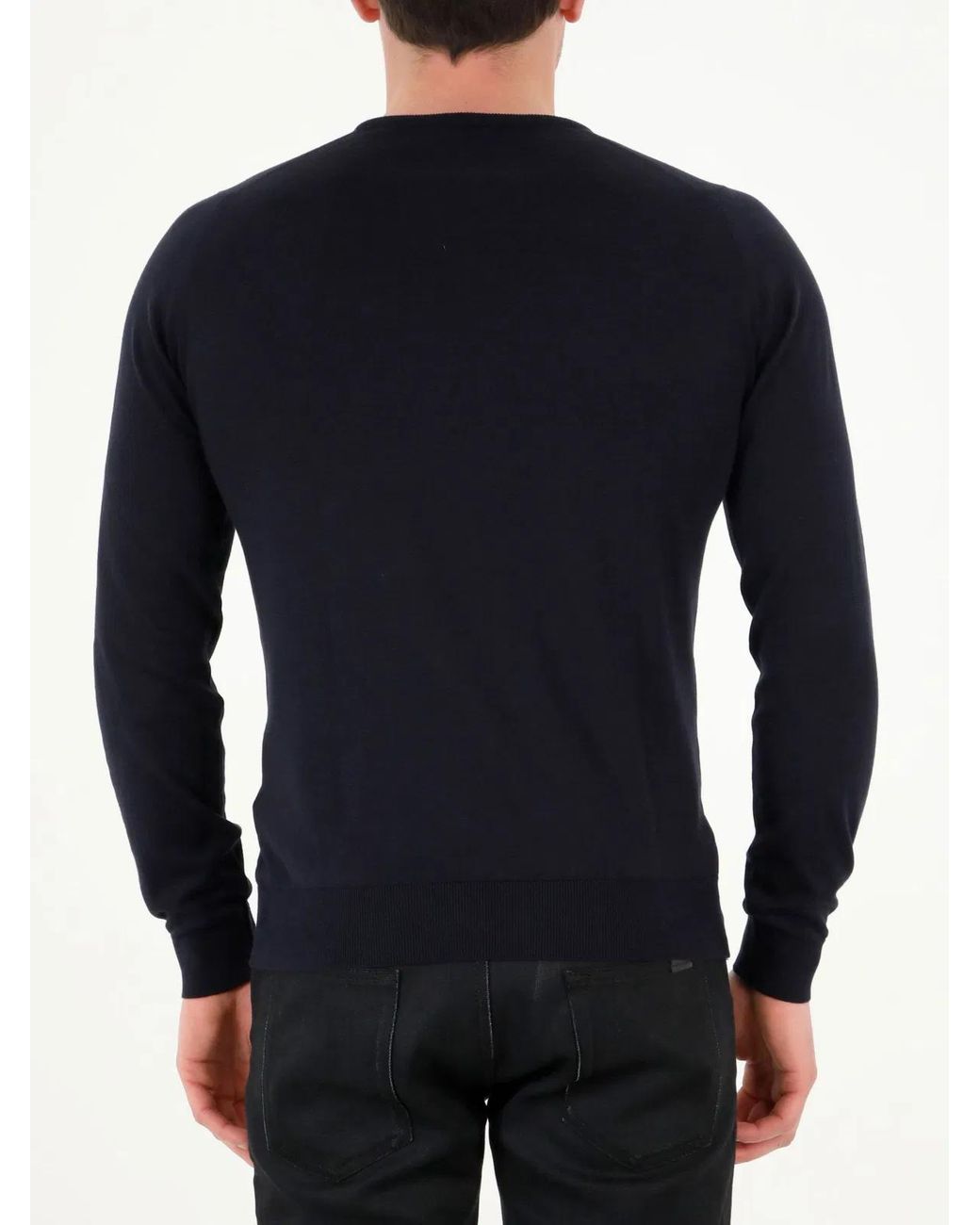 John Smedley Blue Hatfield Pullover for men