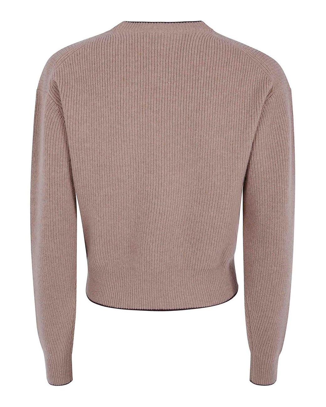 Chloé Brown Cropped Fitted Logo Sweater