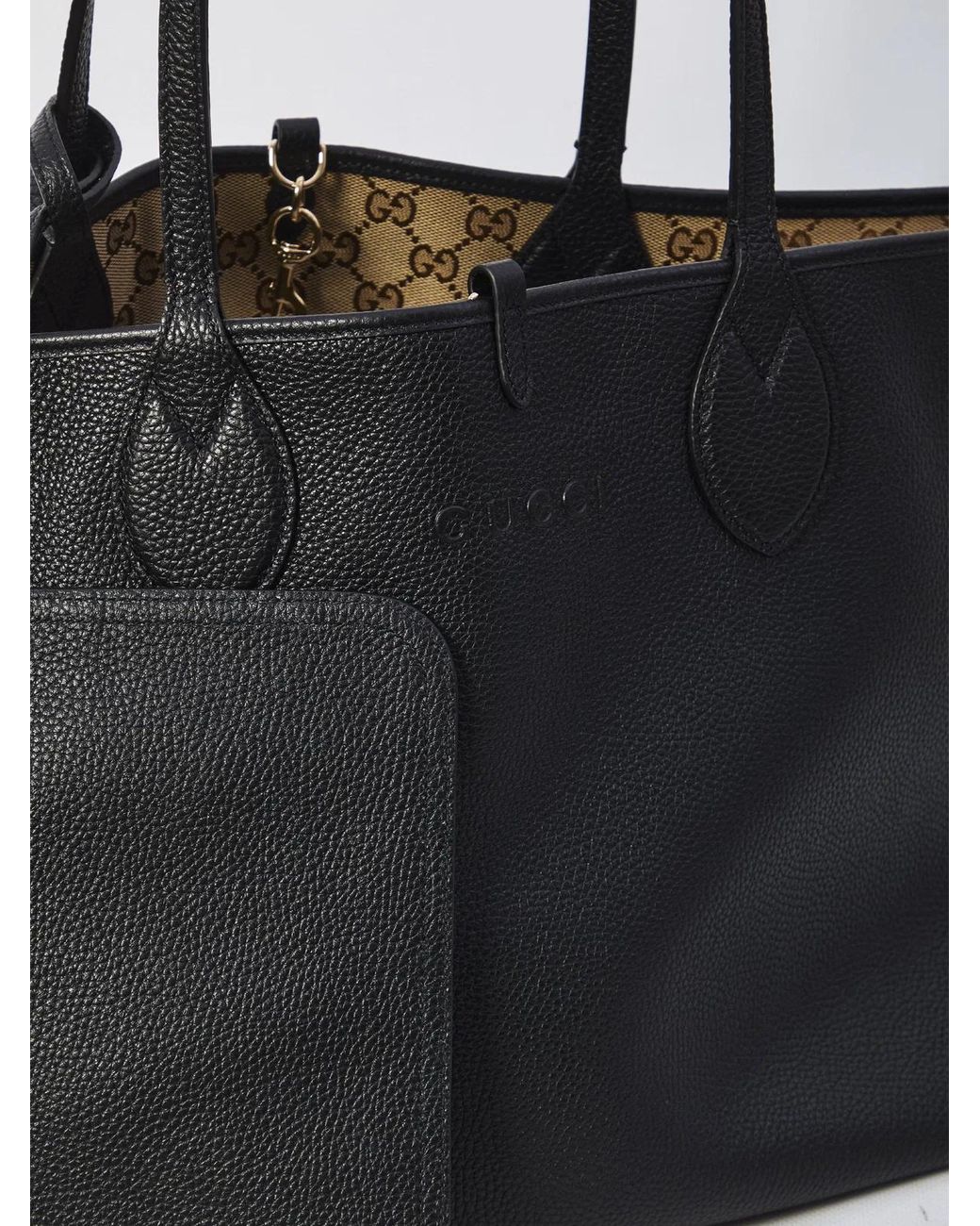 Gucci Black Totissima Large Leather Tote