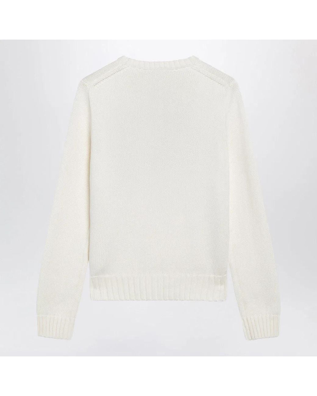 Polo Ralph Lauren White Tommy Hilfiger Cream Sweater With Flag Motif