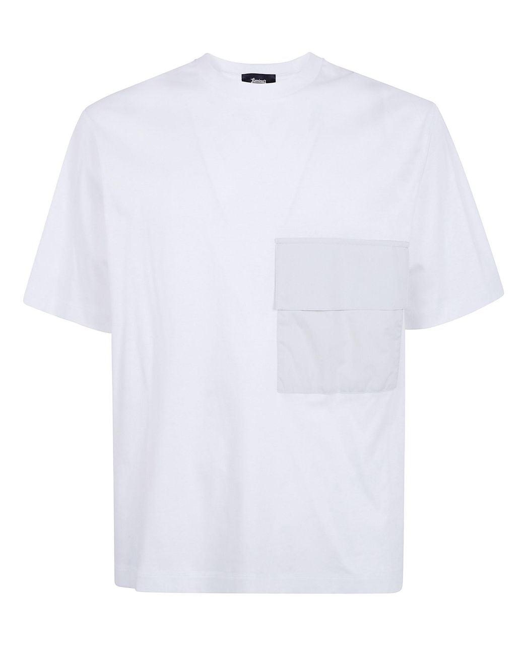 Laminar White Contrast Pockets T-Shirt for men