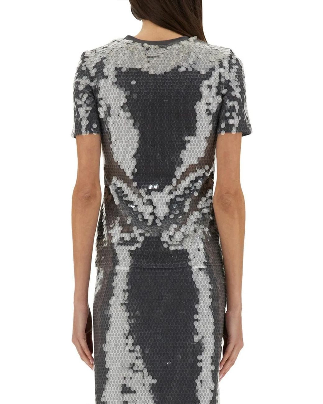 Max Mara Gray Kibbutz Sequined Top