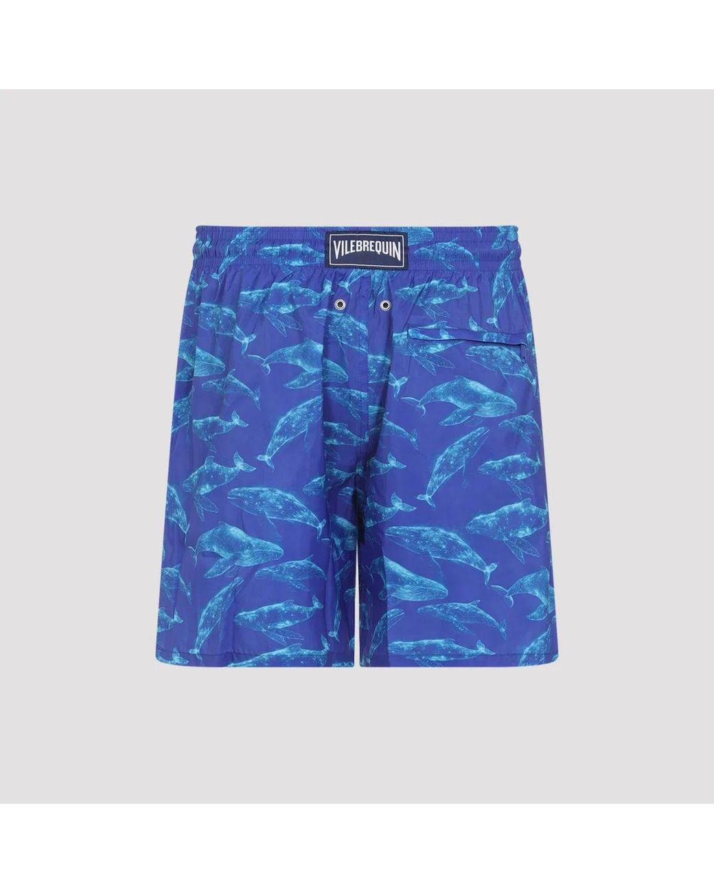 Vilebrequin Blue Recycled Polyamide Swim Shorts With Whale Print for men