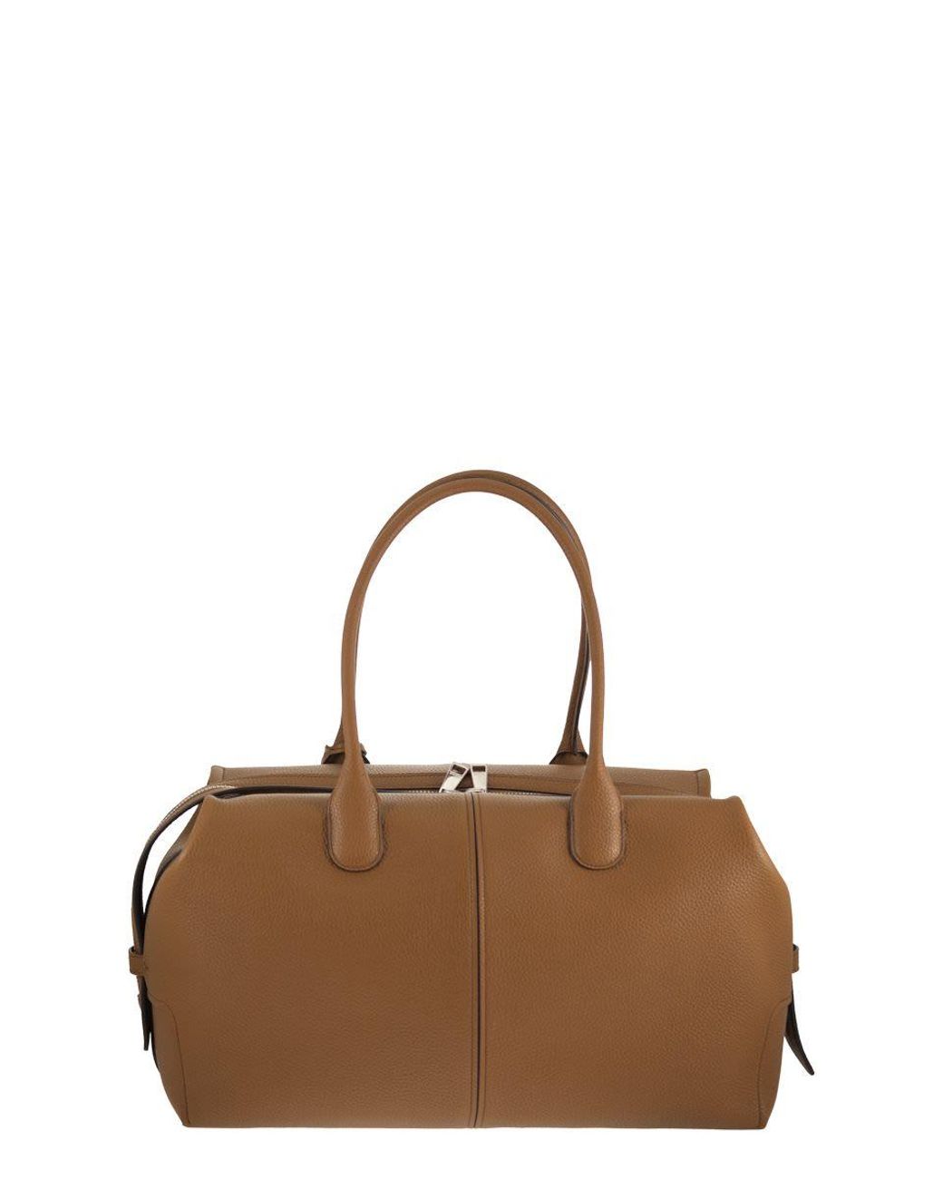 Tod's Brown Hammered Calfskin Leather Travel Bag for men