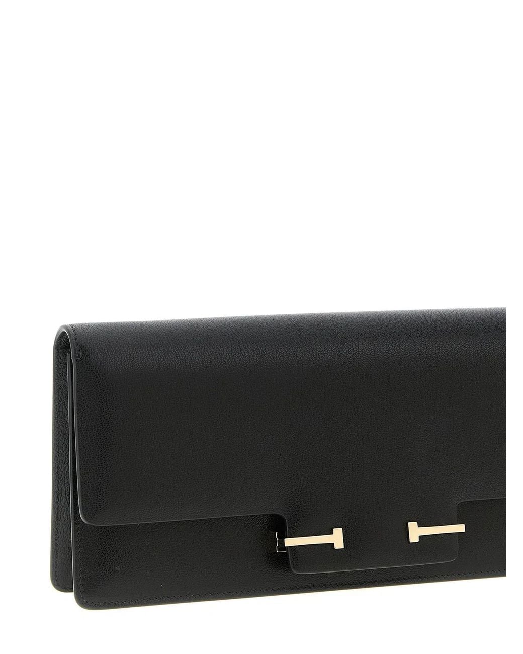 Tom Ford Black Supple Grain Leather Shoulder Bag