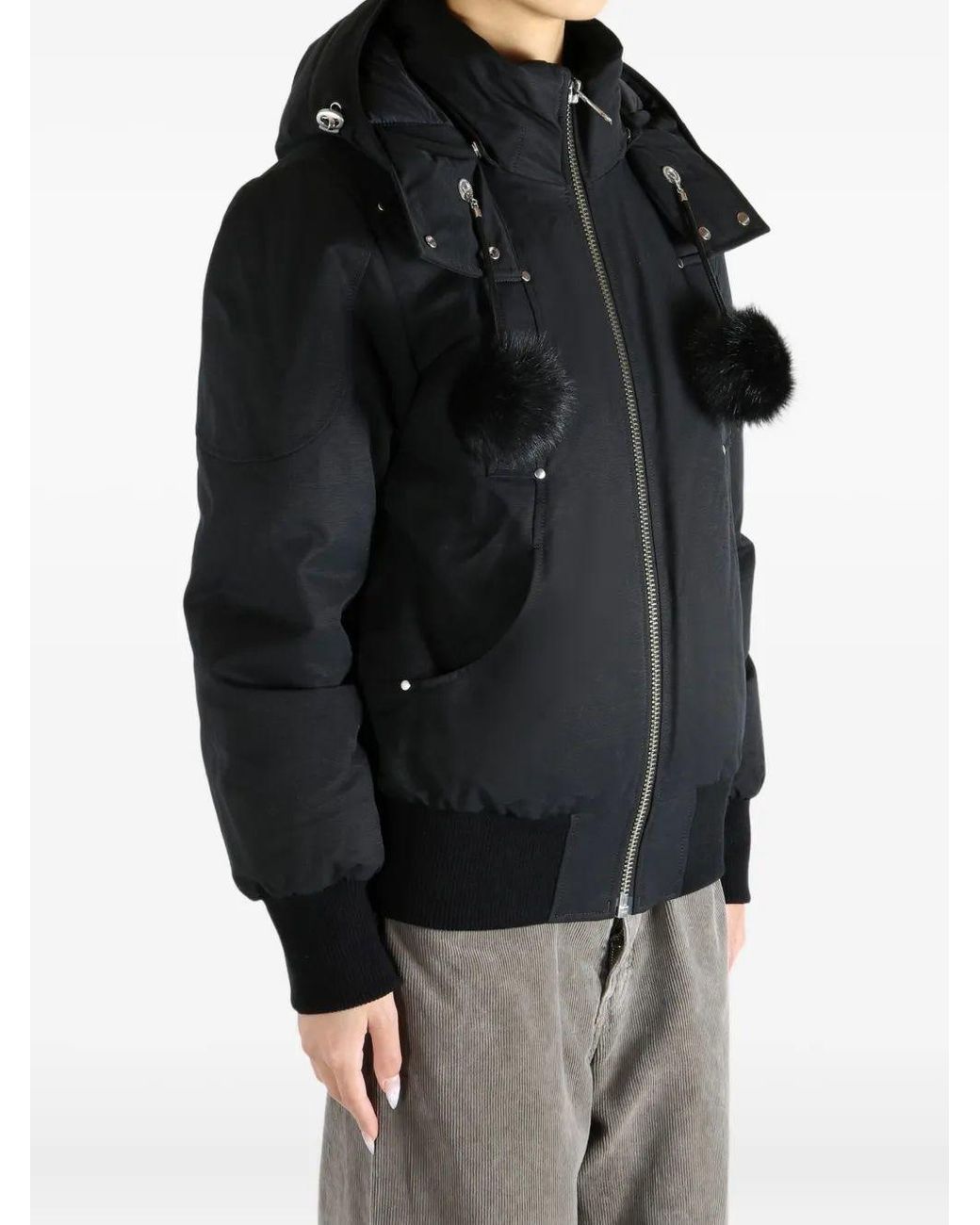 Moose Knuckles Black Debbie Bomber Jacket