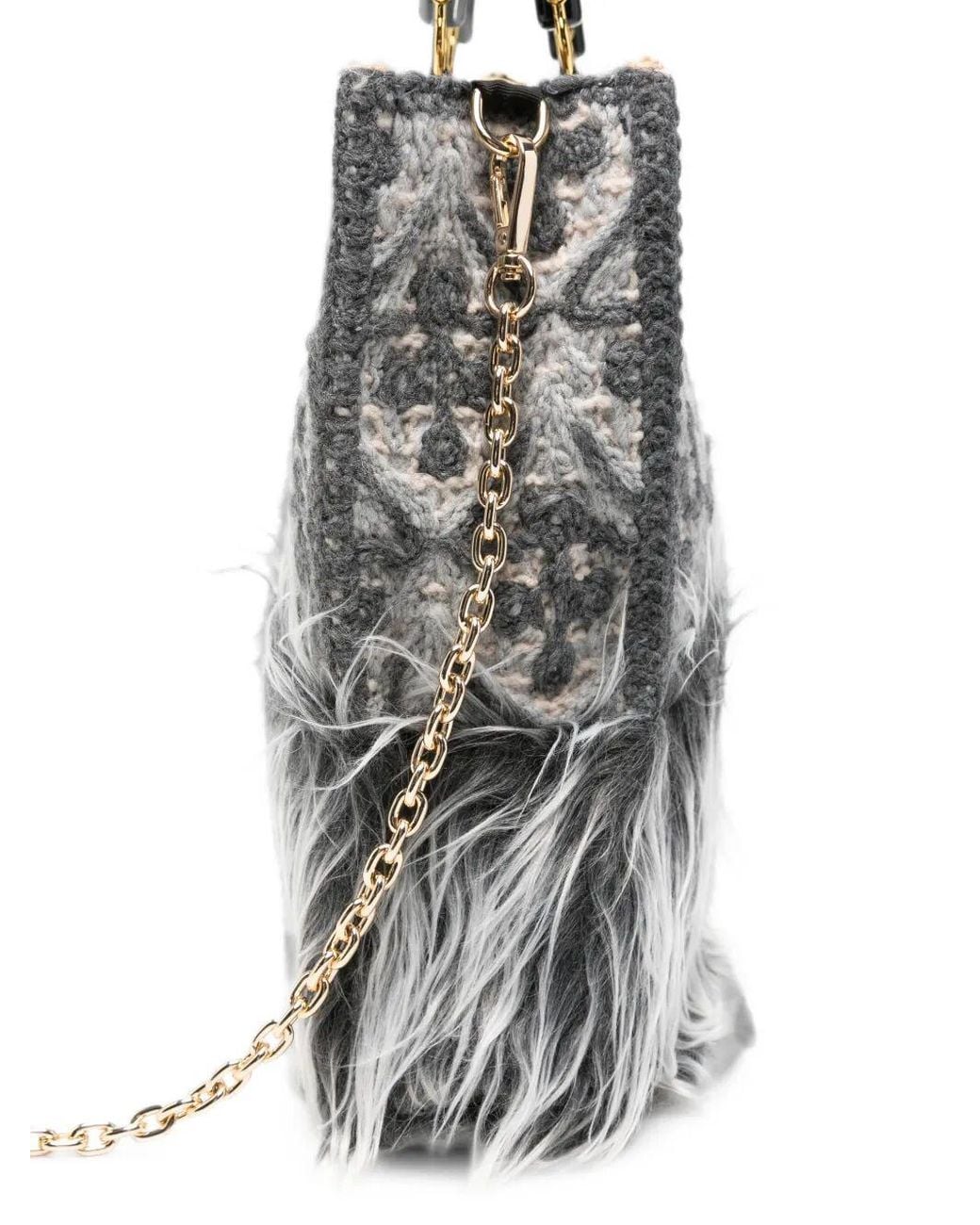 La Milanesa Gray "Lady" Medium Crochet Bag