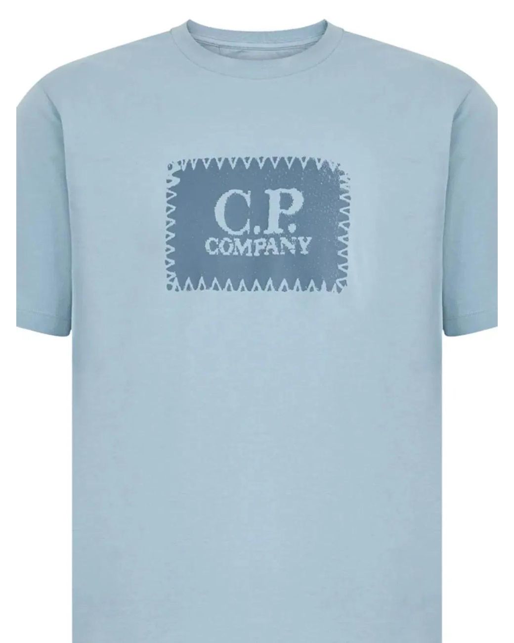 C P Company Blue Cotton Short Sleeve for men