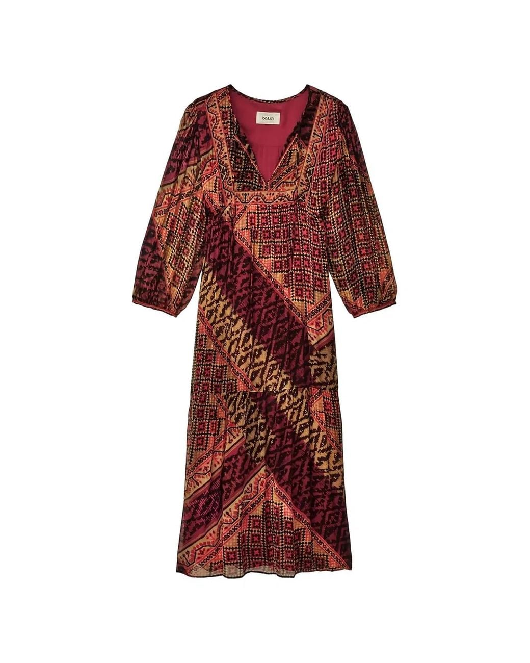Ba&sh Red Ba&Sh Mm Oria Combi Diamonds Dress