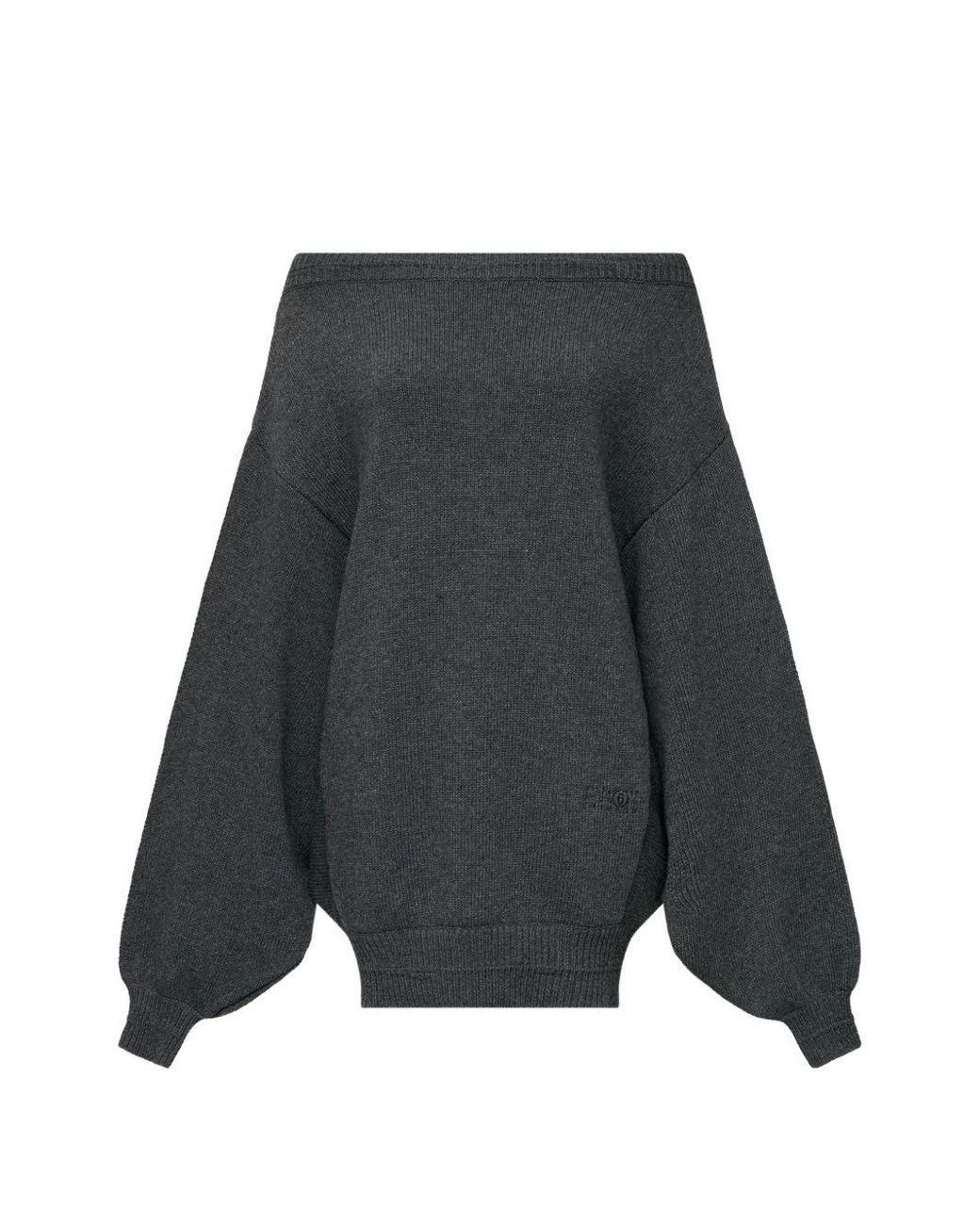 MM6 by Maison Margiela Gray Wool-Blend Mini Dress With Wide Sleeves