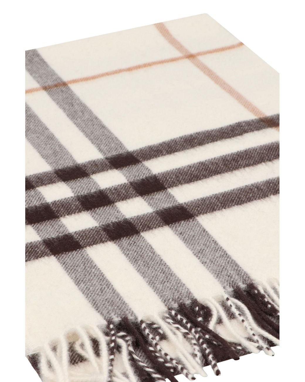 Burberry Natural Checked Cashmere Scarf
