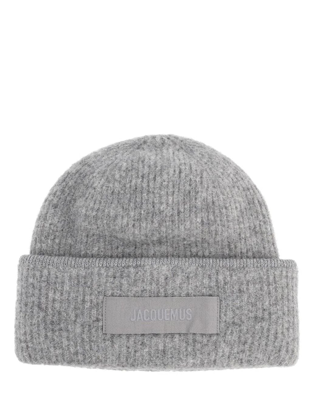 Jacquemus Gray Jacquemus Acu00666Ak0_0227970 Grosgrain Alpaca Wool Cap