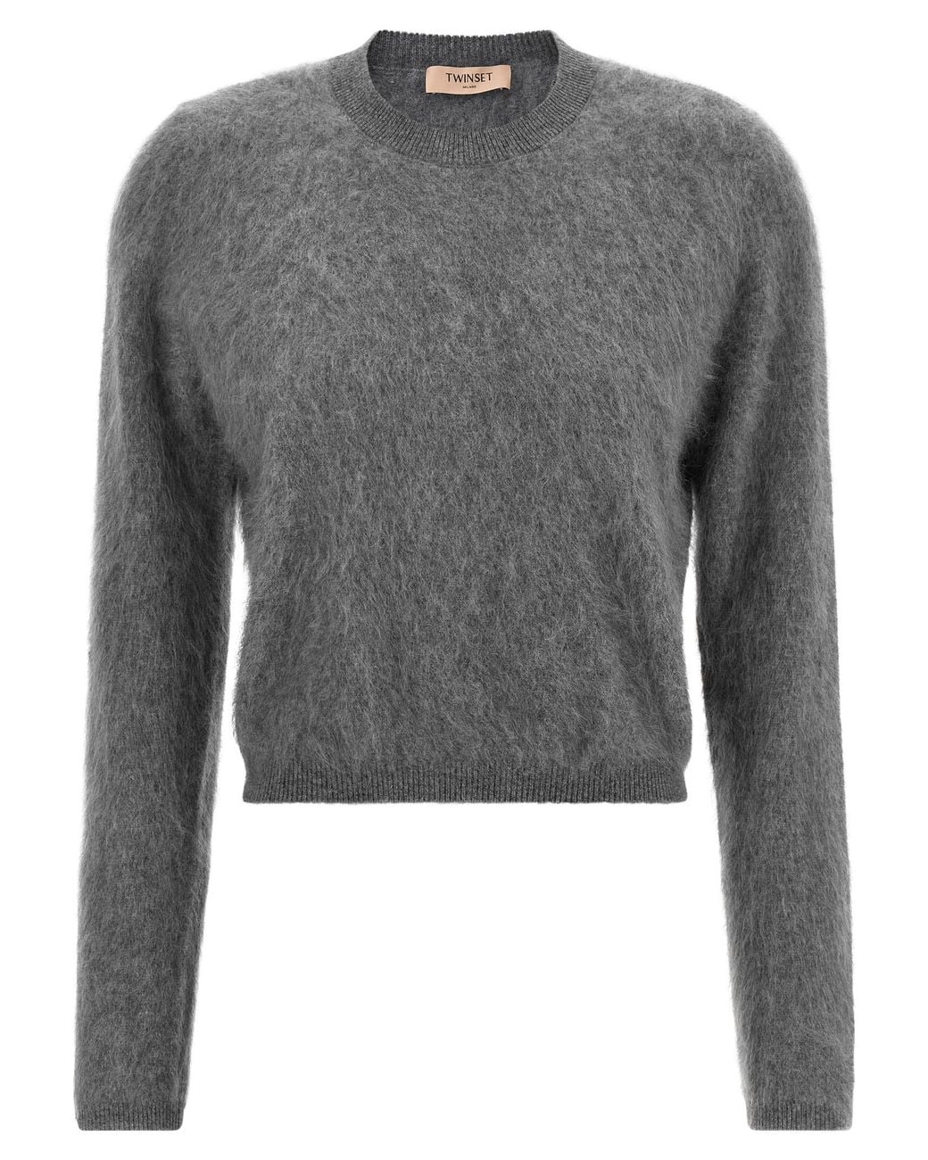 Twinset Gray Twin Set Brushed Wool Sweater