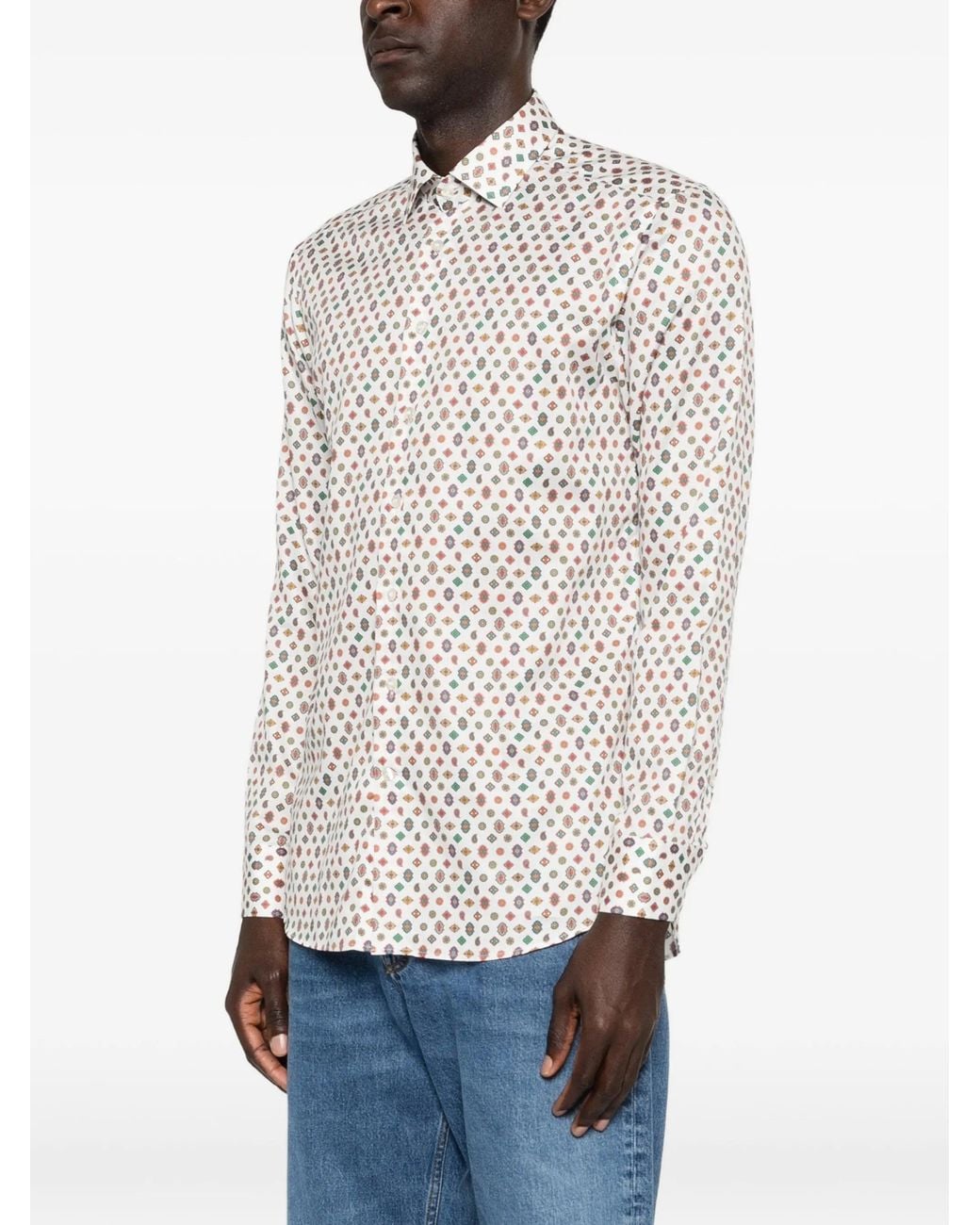 Etro White Cotton Shirt Roma