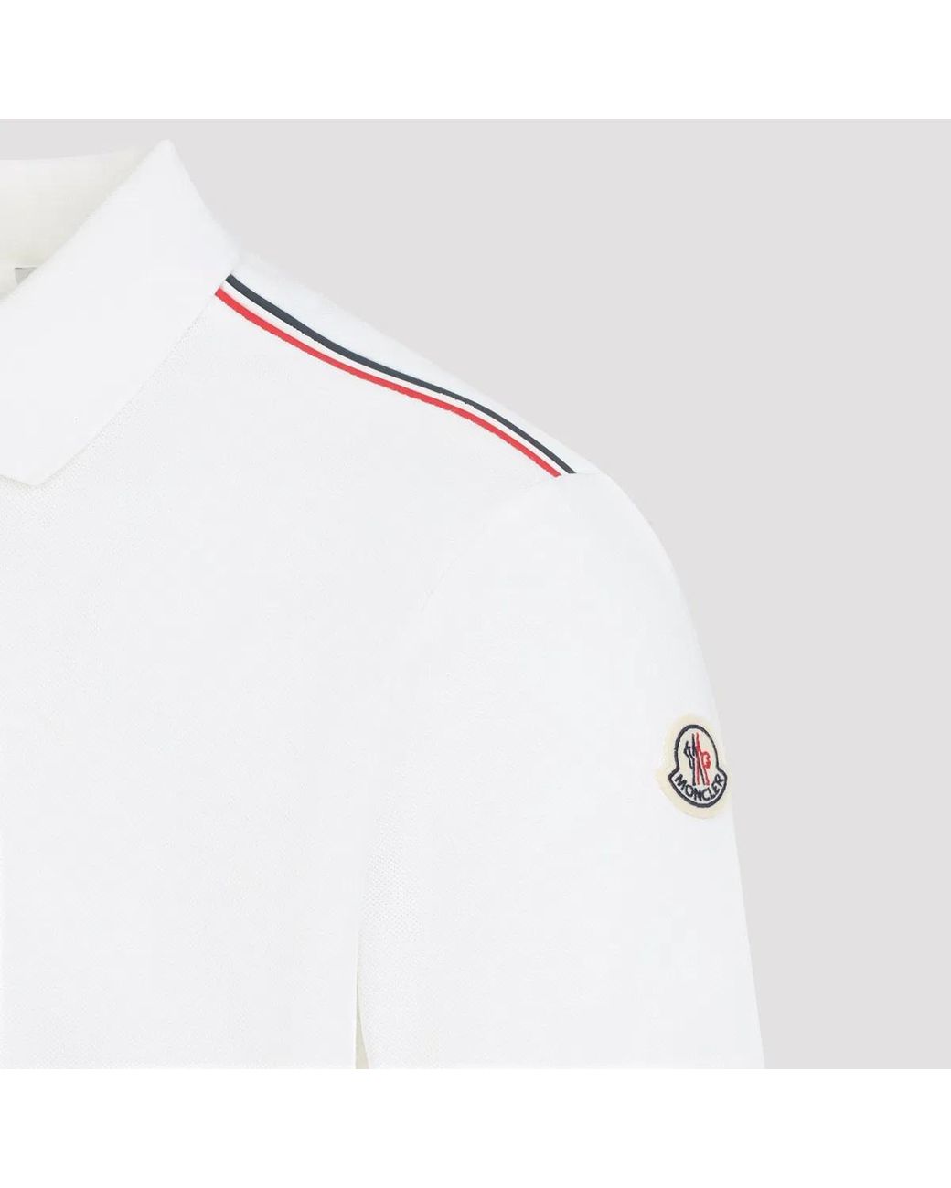 Moncler White Ss Polo for men