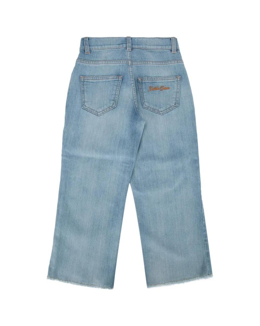 Golden Goose Deluxe Brand Blue Golden Boy Medium-Light Wash Jeans For Kids