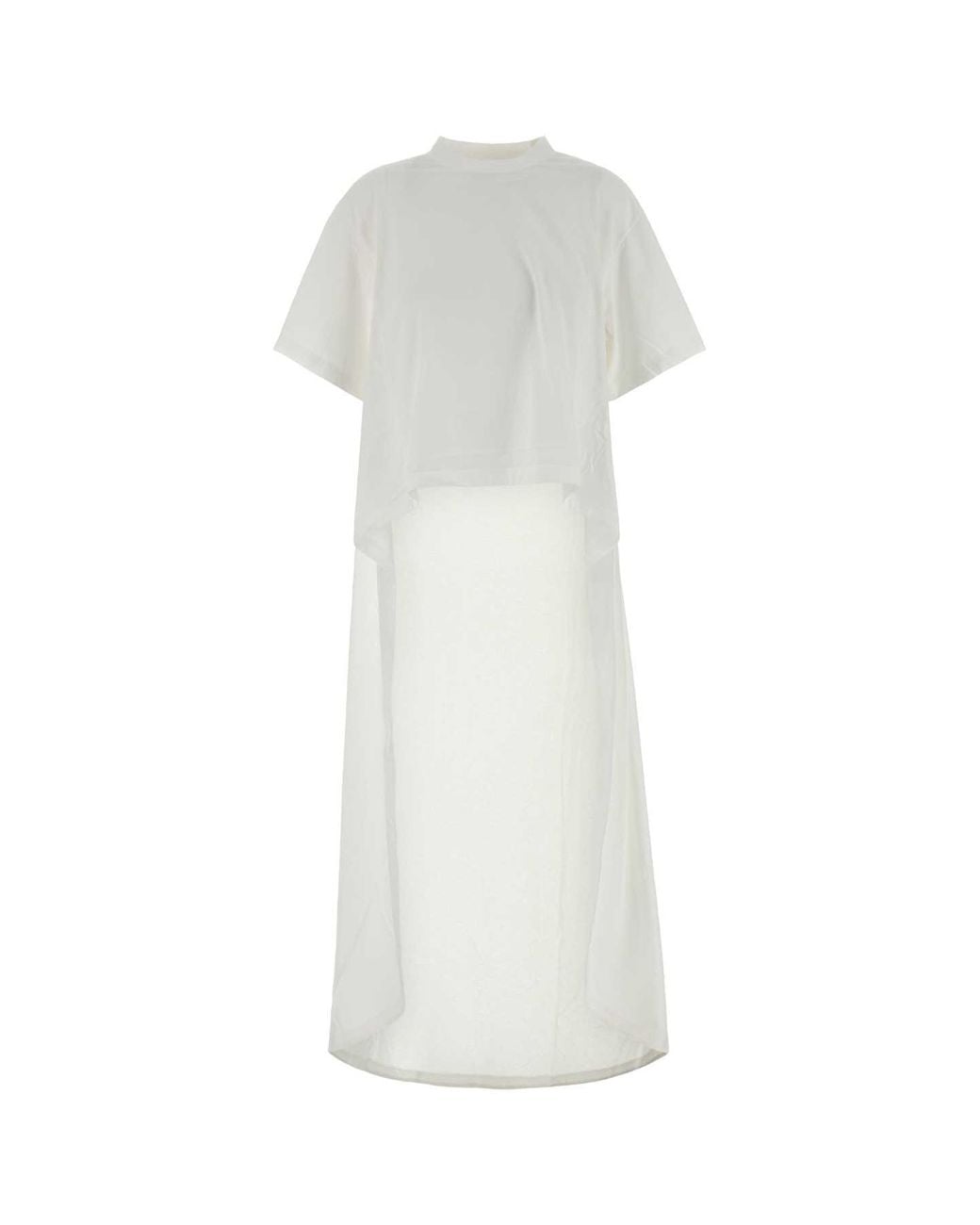 Balenciaga White Cotton Blend T-Shirt