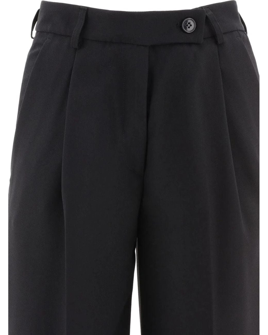 F.it Black Tailored Trousers With Pressed Crease