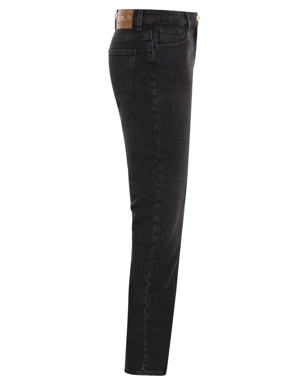 Elisabetta Franchi Black High-Waisted Slim-Fit Jeans
