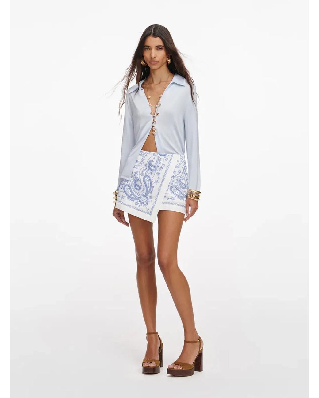 Self-Portrait White Embroidered Mini Skirt