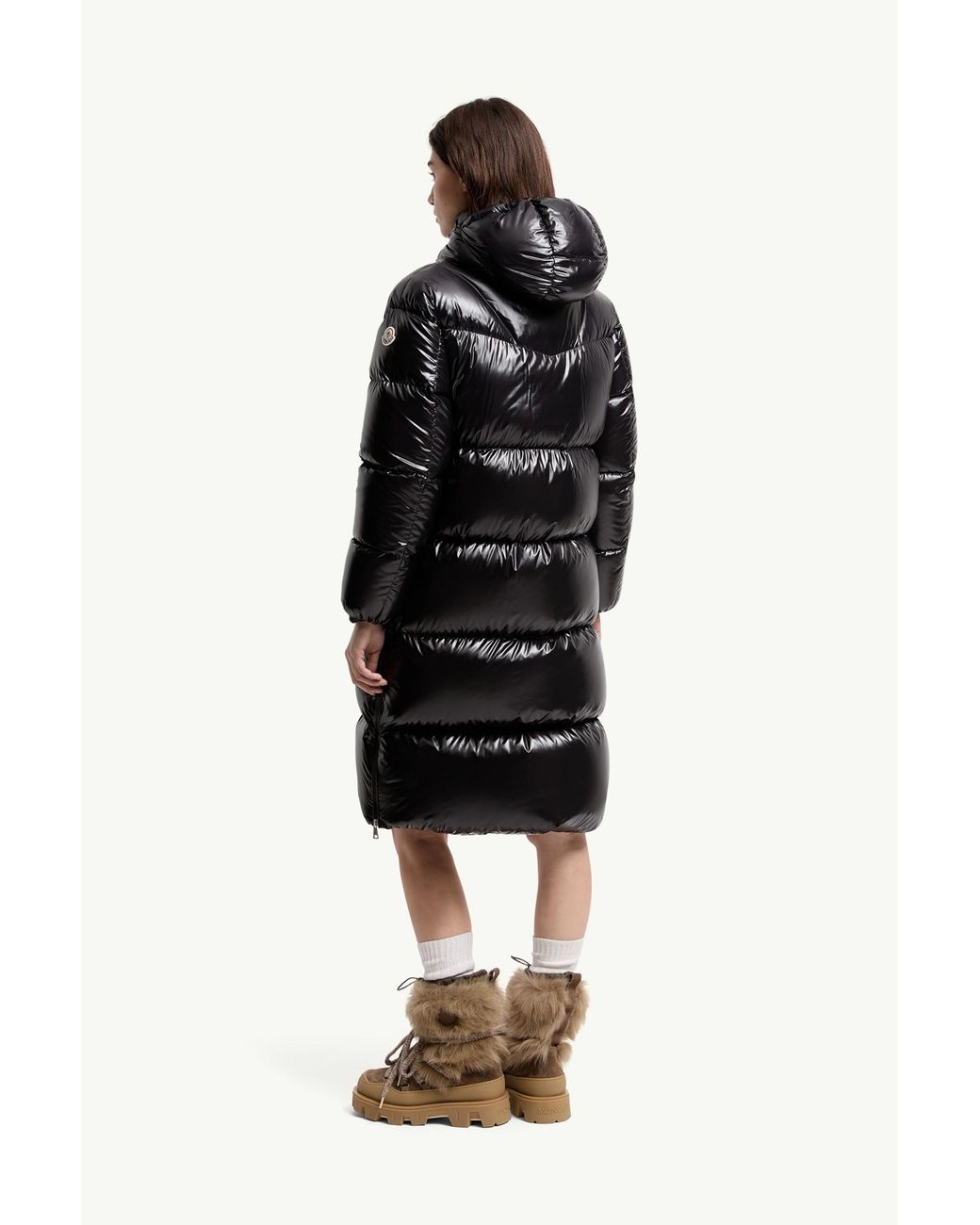 Moncler Black Harfang Hooded Long Down Coat