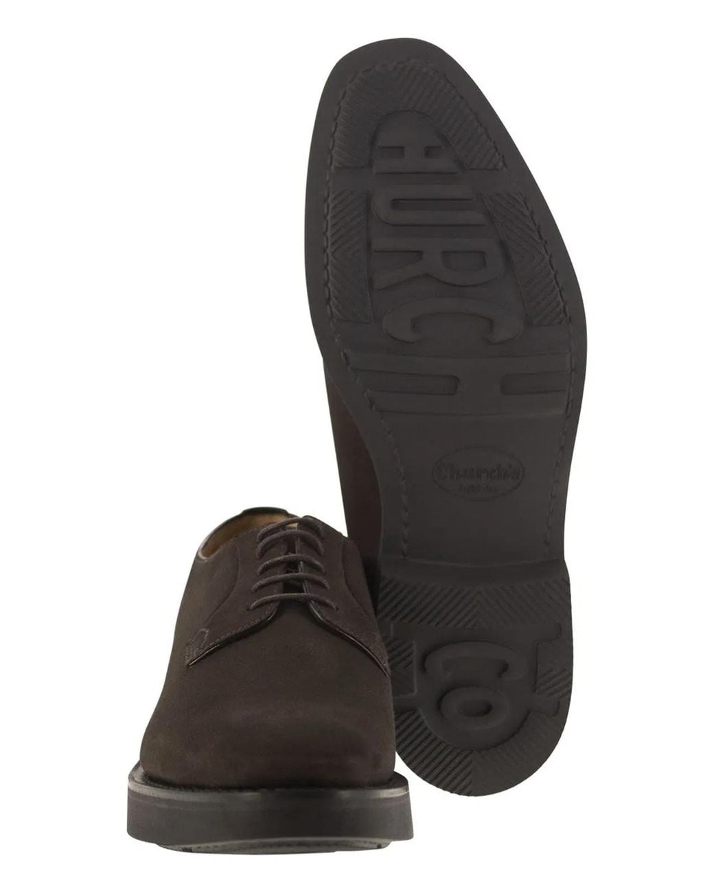 Church's Black Suede Calfskin Derby for men