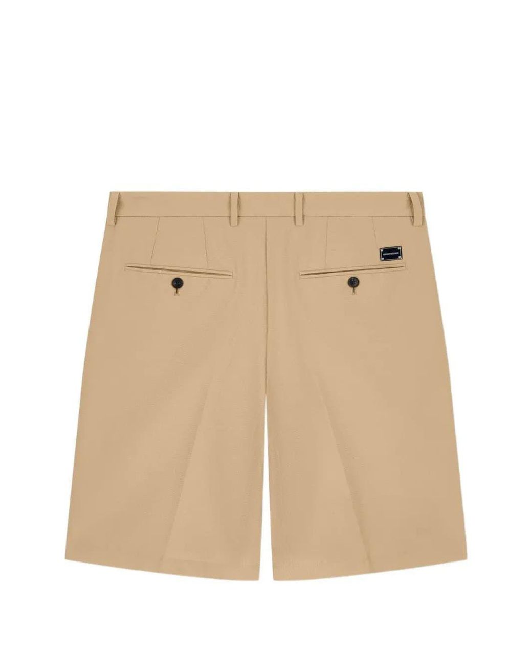 Emporio Armani Natural Seersucker Bermuda Shorts With Down And Feather Filling for men