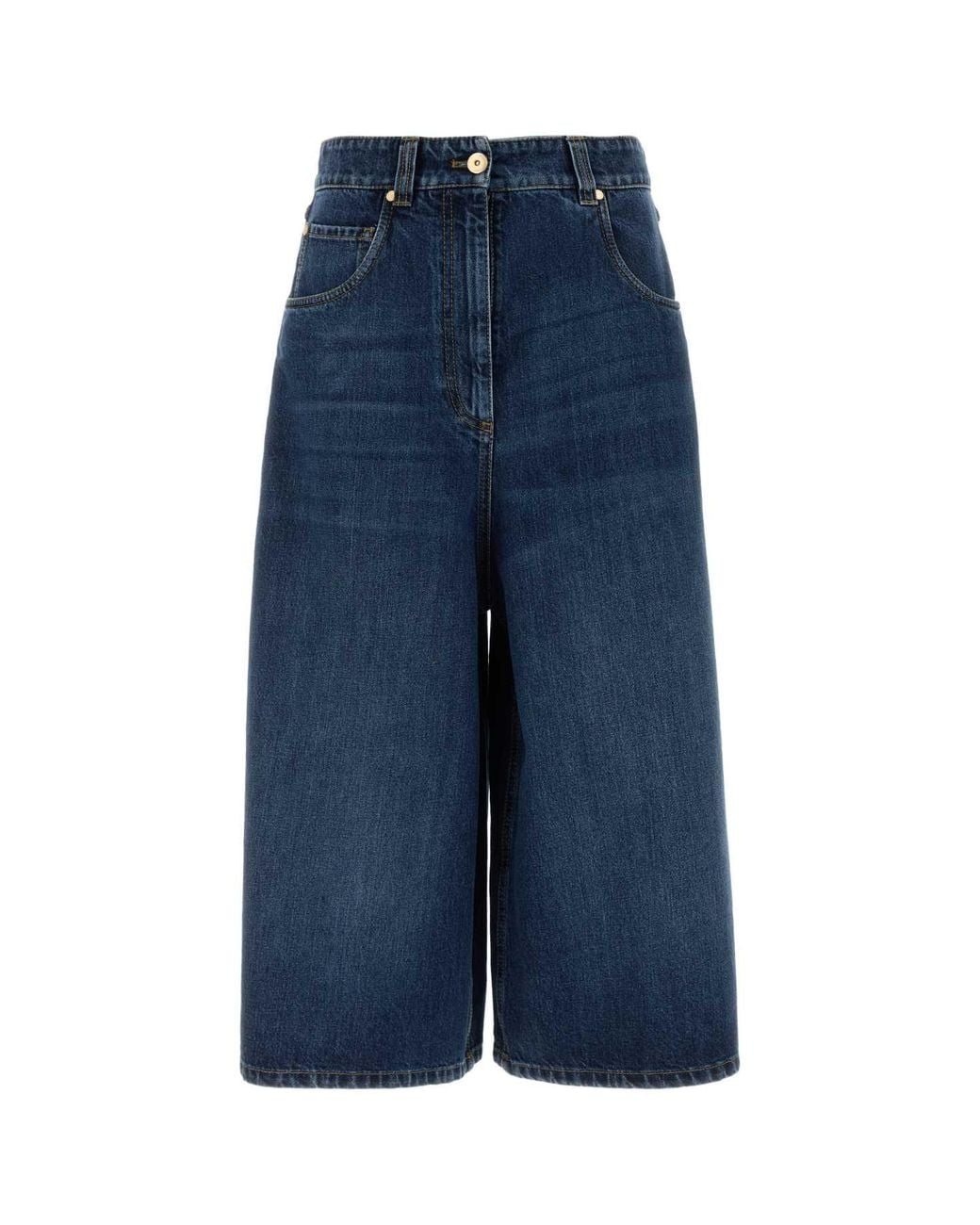 Brunello Cucinelli Blue Denim Wide-Leg Jeans