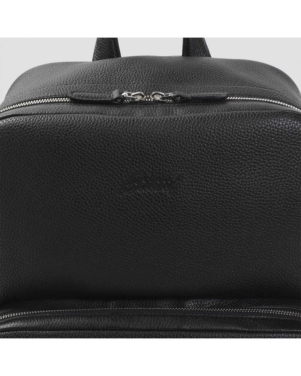 Brioni Black Zip Around Backpack for men