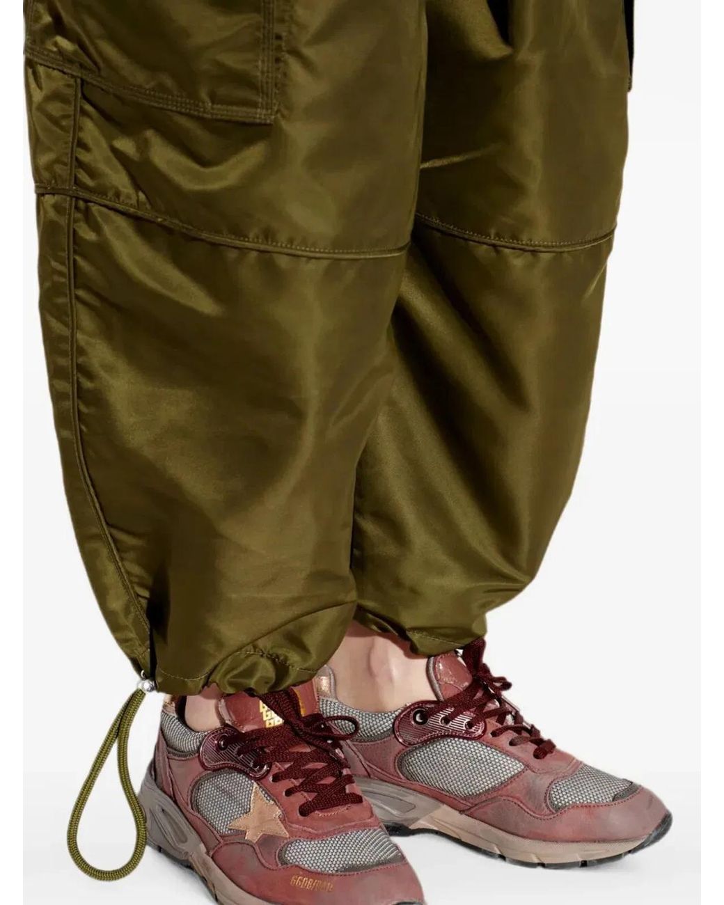 Golden Goose Deluxe Brand Brown "Running Dad" New Net Nabuk And Leather Upper Laminated Star Nabuk Spur Suede Heel Sneakers