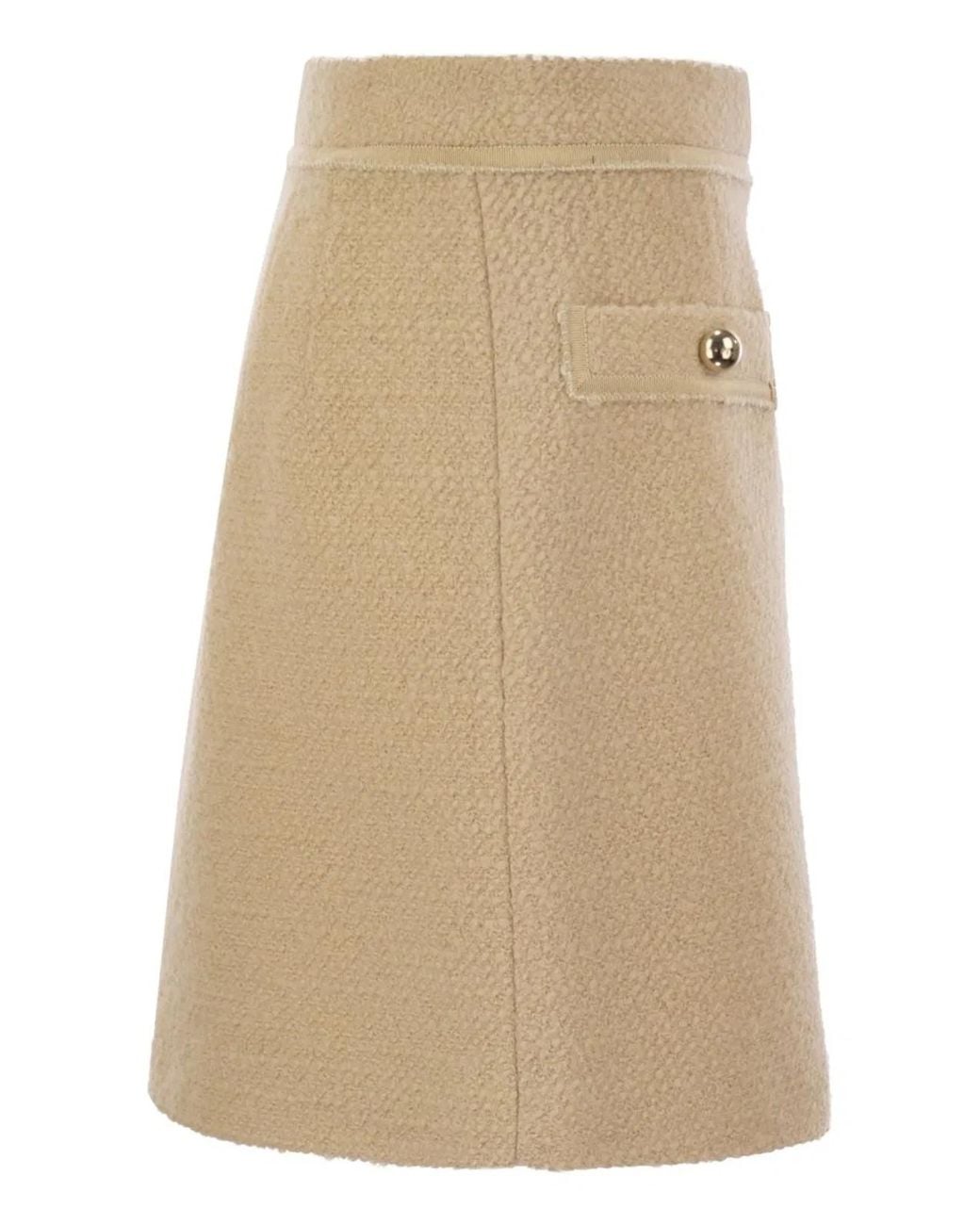 Fay Natural Wool Short Skirt