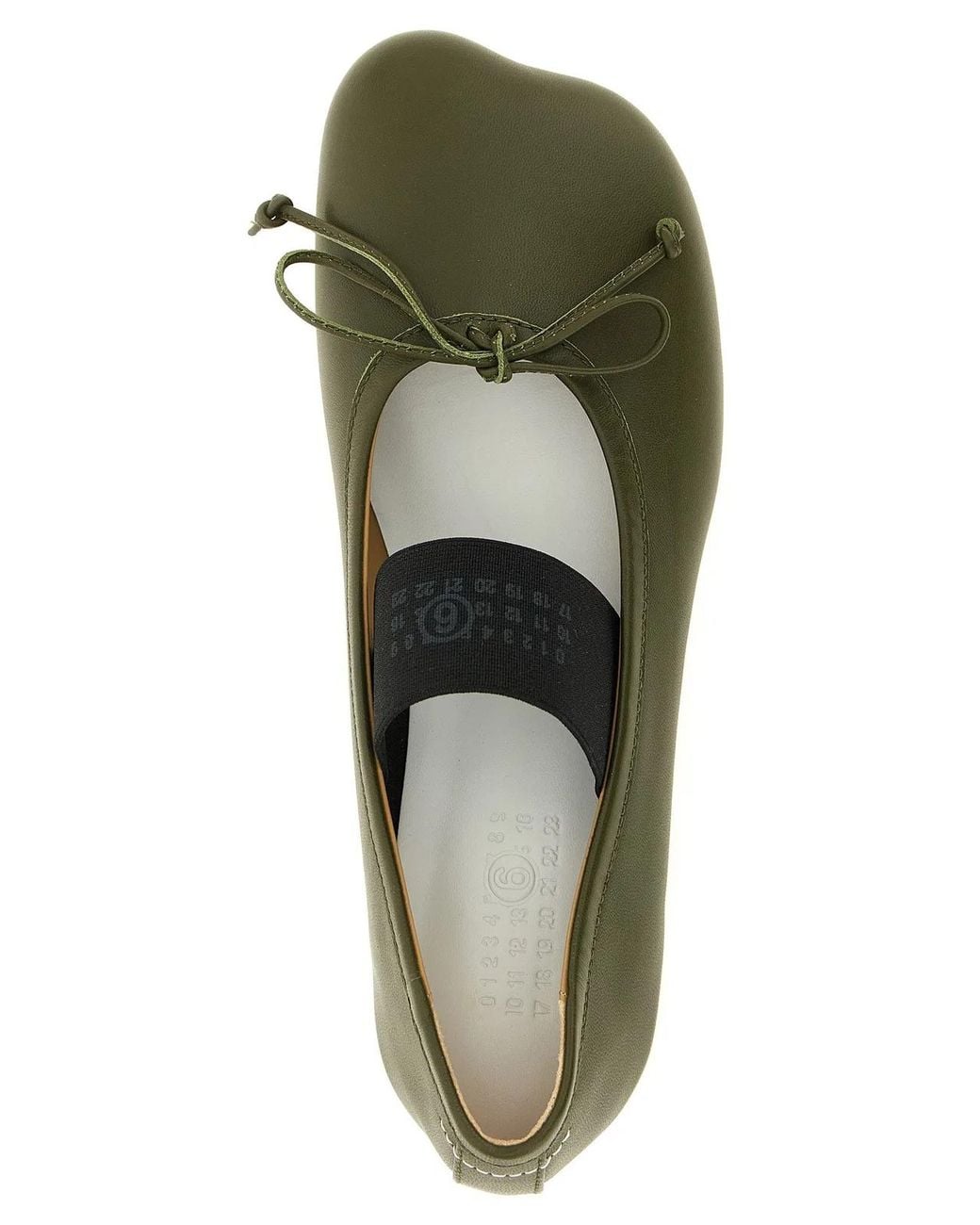 MM6 by Maison Margiela Green 'Anatomic Numeric' Ballet Flats