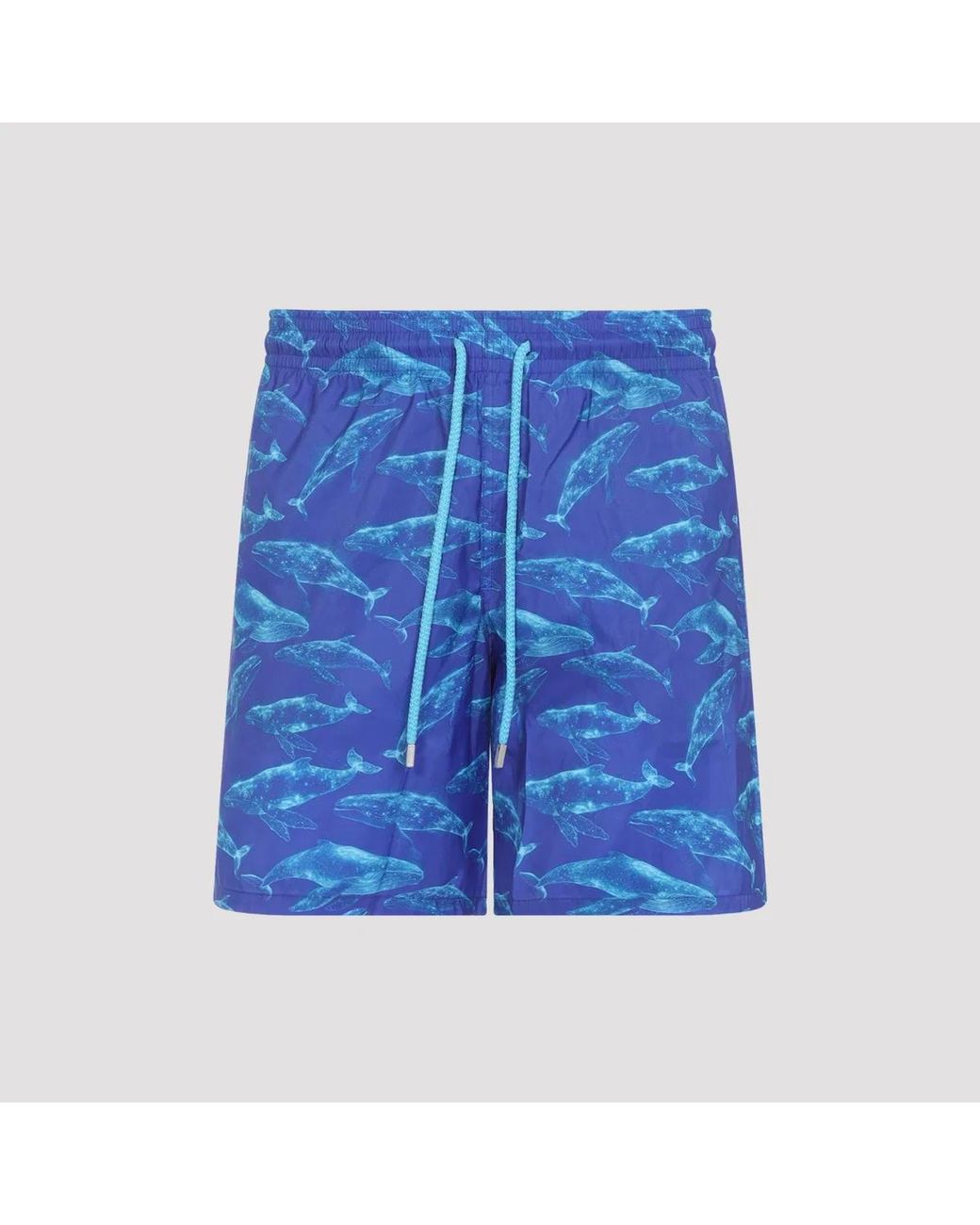 Vilebrequin Blue Recycled Polyamide Swim Shorts With Whale Print for men