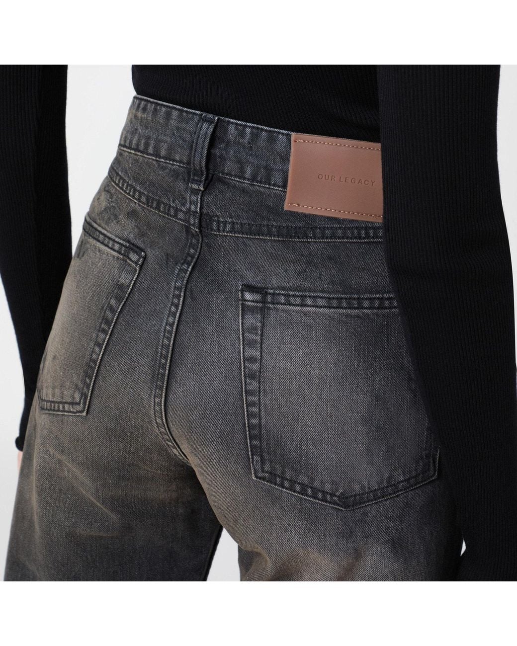 Our Legacy Black Washedeffect Boot Cut Jeans