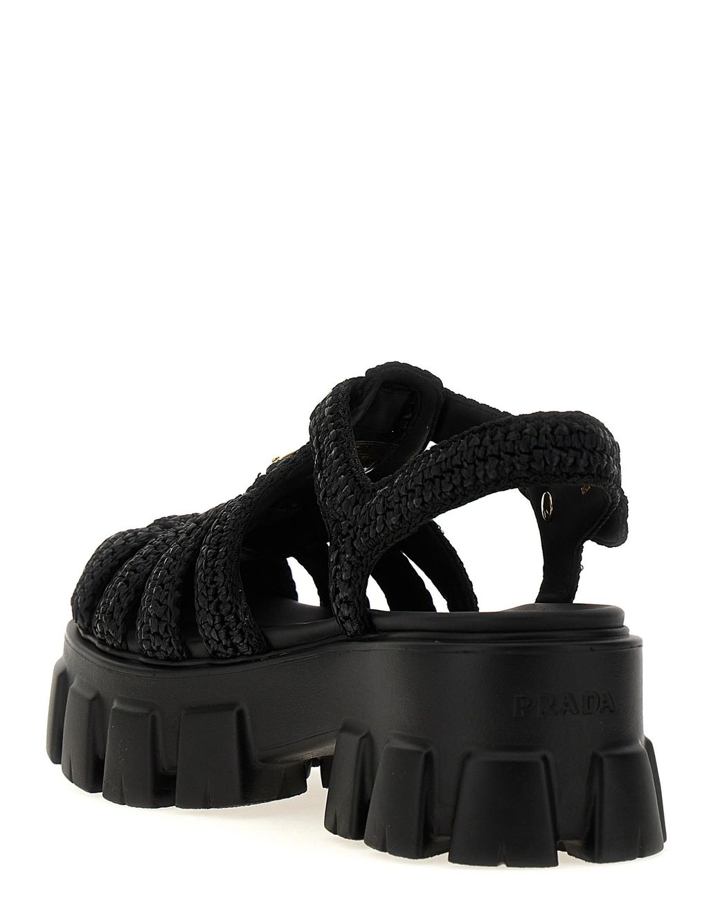 Prada Black 'Monolith' Sandals
