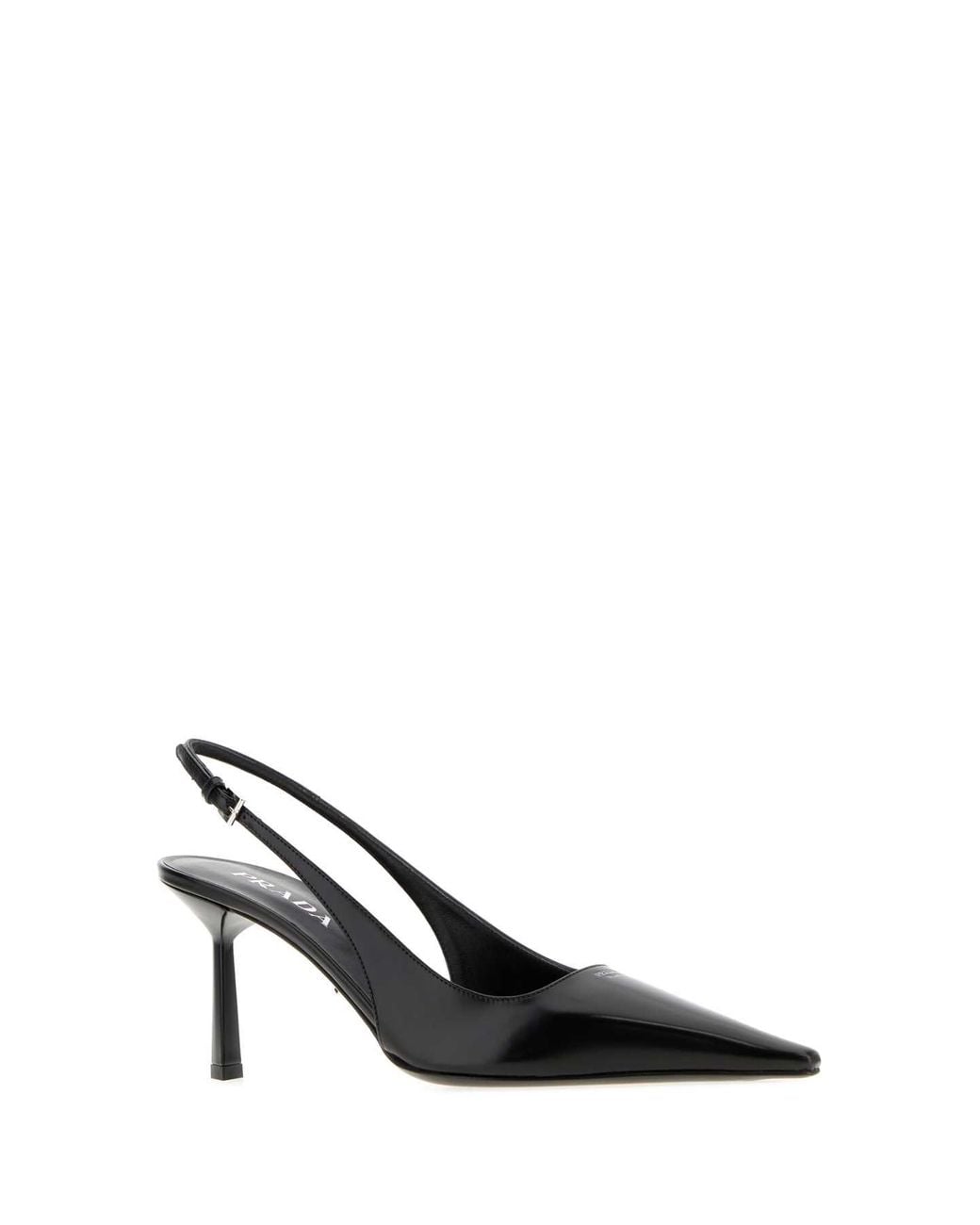 Prada Black Leather Slingback Pumps