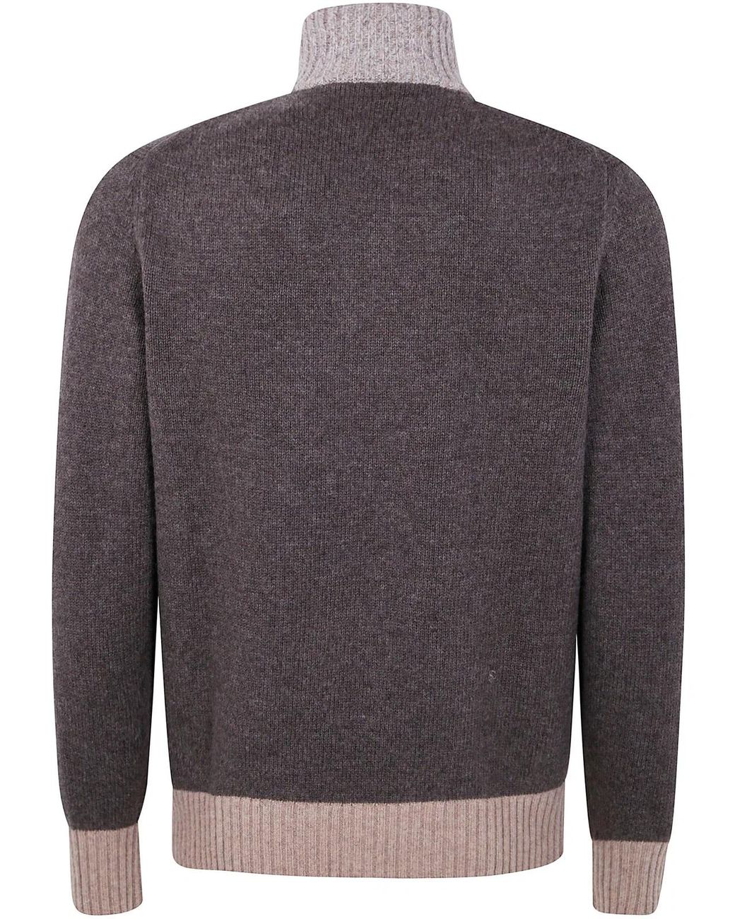Ballantyne Brown T Neck Pullover Button for men